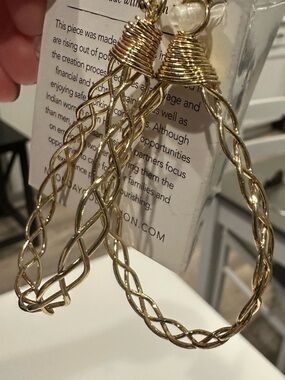 Gold Twisted Braided Hoop Earrings with a Story